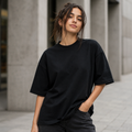 Cotton  Boxy Fit T-Shirt -Black Color