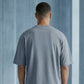 Cotton  Boxy Fit T-Shirt - Steel Blue