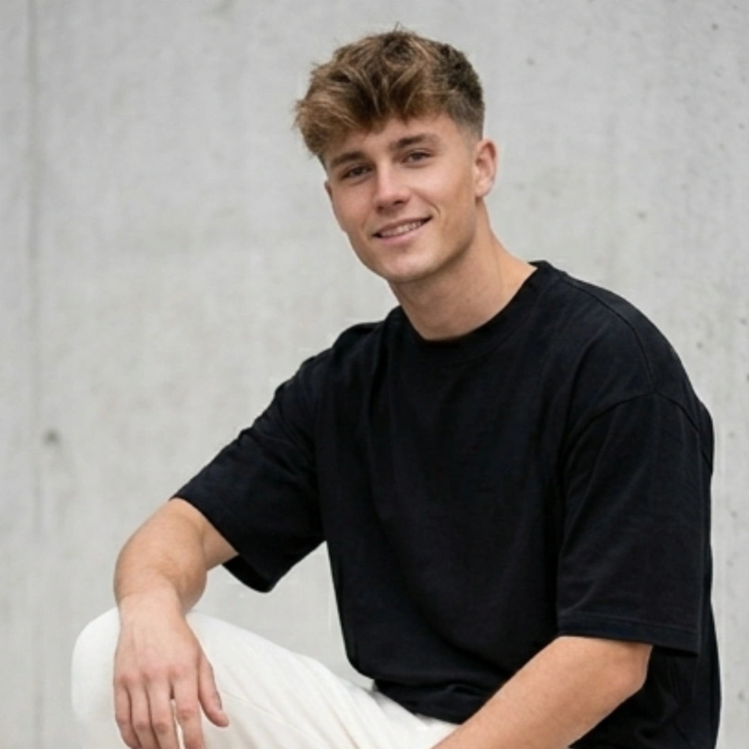 Cotton  Boxy Fit T-Shirt -Black