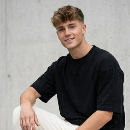 Cotton  Boxy Fit T-Shirt -Black