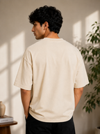 Cotton Boxy Fit T-Shirt - Beige