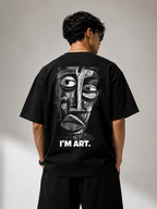 I'M ART Black Oversized Graphic T-Shirt for Men | Label 28
