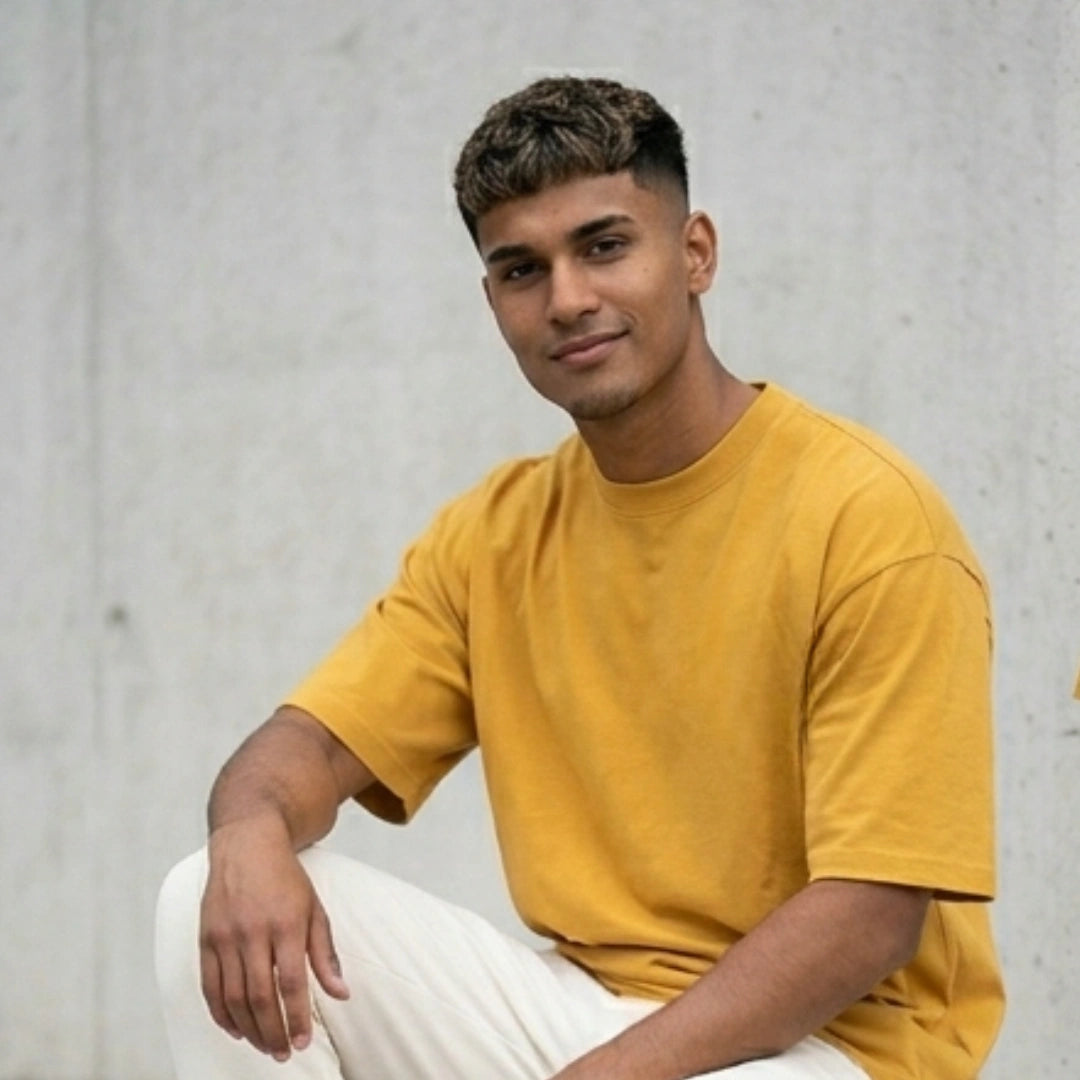 Cotton Boxy Fit T-Shirt - Mustard Yellow