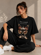 METAMORPH Women's Oversized Graphic T-Shirt | Premium 220 GSM Cotton | Label 28