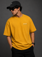 DO NOT DISTURB. Oversized Mustard Yellow T-Shirt | 240 GSM Cotton Lycra | Label 28