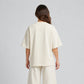 Cotton Boxy Fit T-Shirt - Beige Color