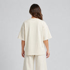 Cotton Boxy Fit T-Shirt - Beige Color