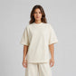 Cotton Boxy Fit T-Shirt - Beige Color