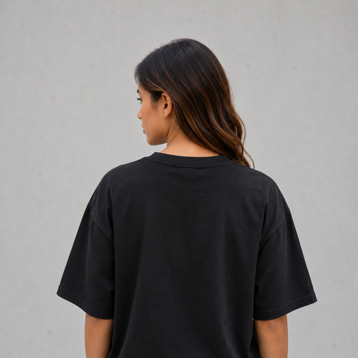 Cotton  Boxy Fit T-Shirt -Black Color