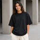 Cotton  Boxy Fit T-Shirt -Black Color