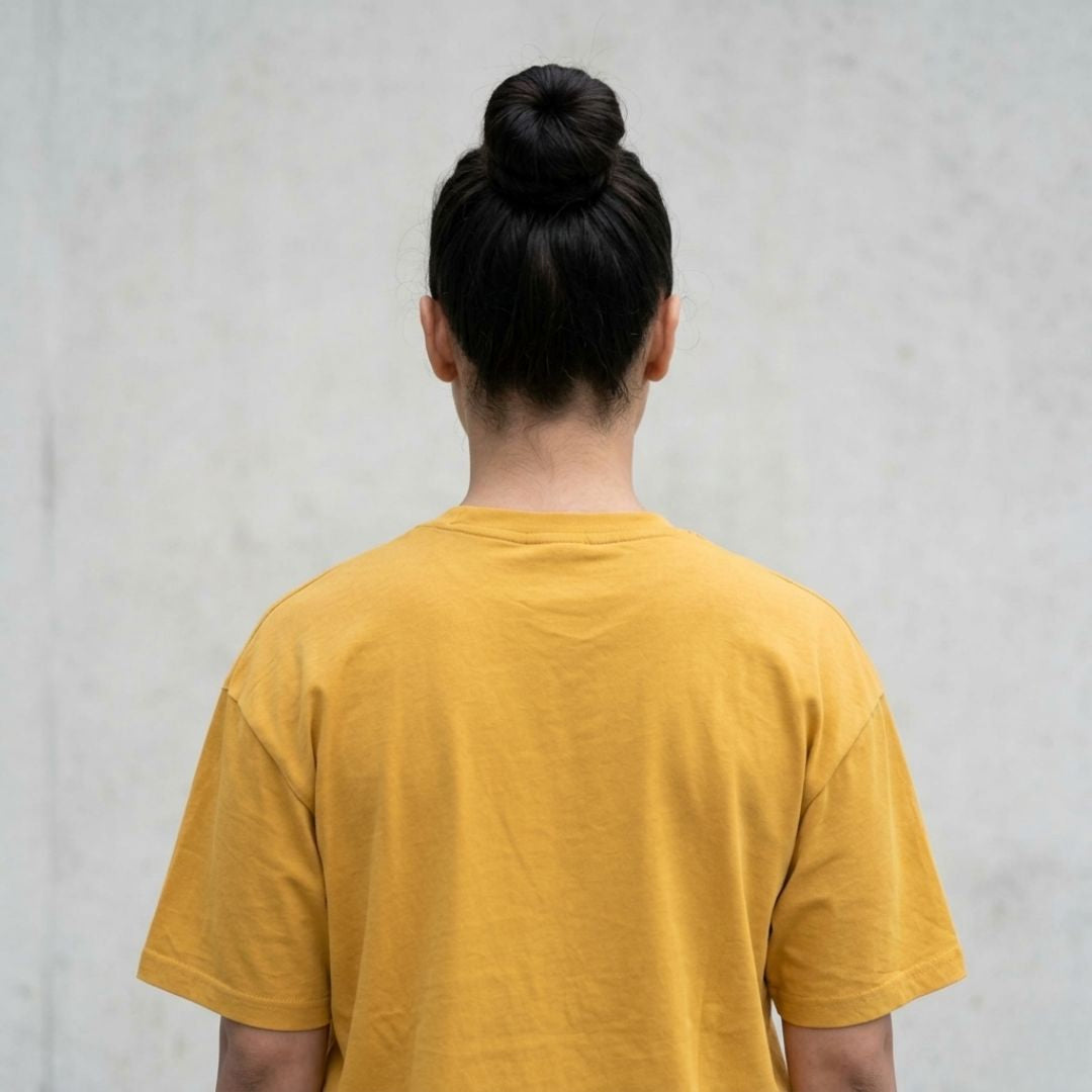 Cotton Boxy Fit T-Shirt - Mustard Yellow Color