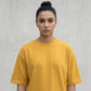 Cotton Boxy Fit T-Shirt - Mustard Yellow Color
