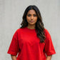 Cotton Boxy Fit T-Shirt - Red Color
