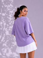 Waffle Boxy Fit Tee Under ₹699 | Lavender Color