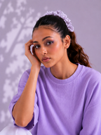 Waffle Boxy Fit Tee Under ₹699 | Lavender Color