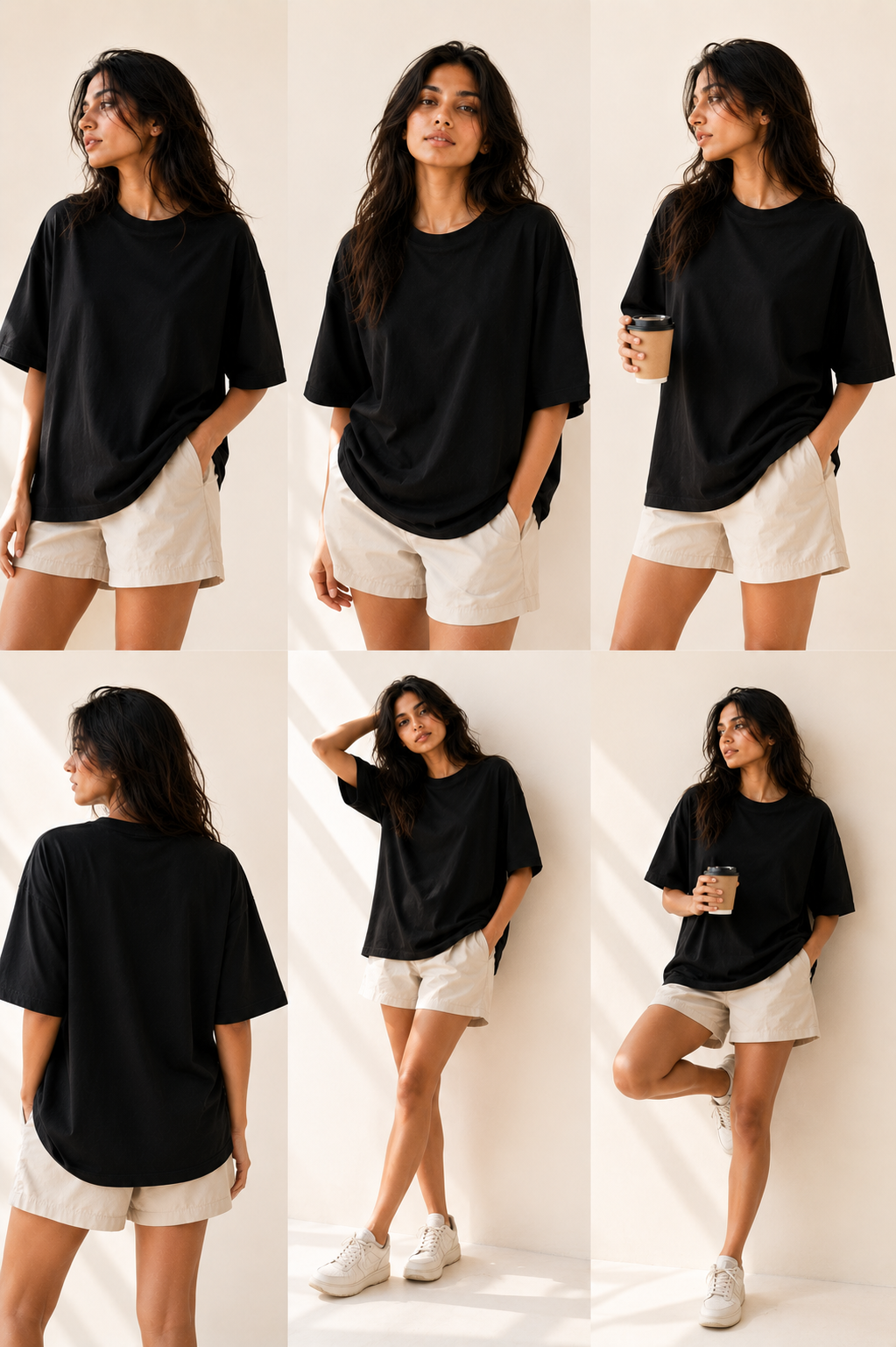 Cotton  Boxy Fit T-Shirt -Black Color