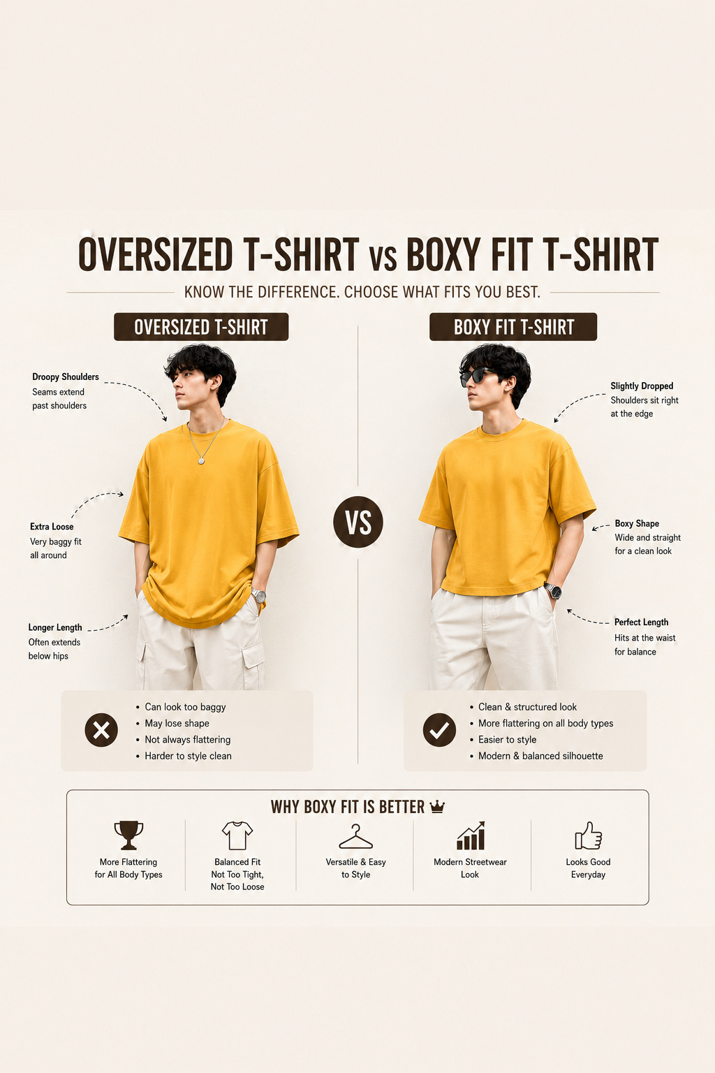Cotton Boxy Fit T-Shirt - Mustard Yellow
