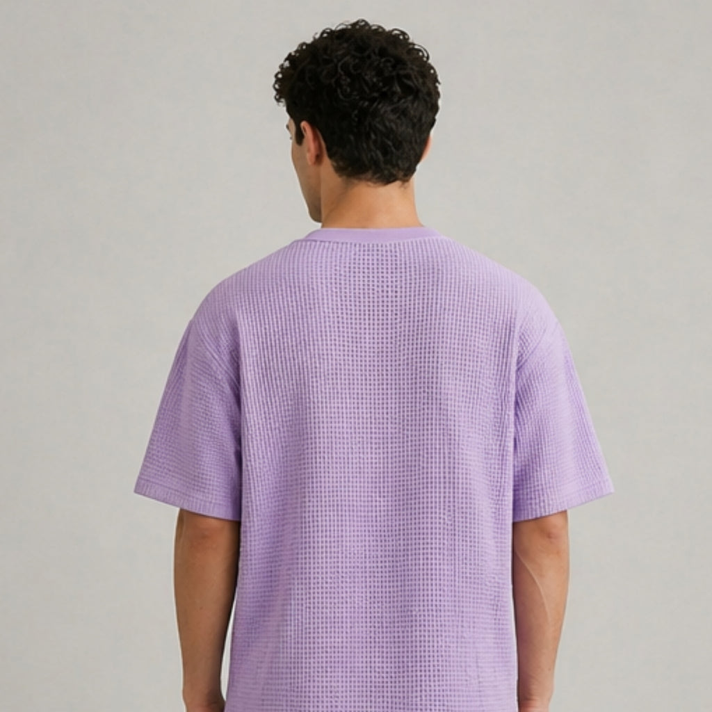 Waffle Boxy Fit Tee Under ₹699 | Lavender
