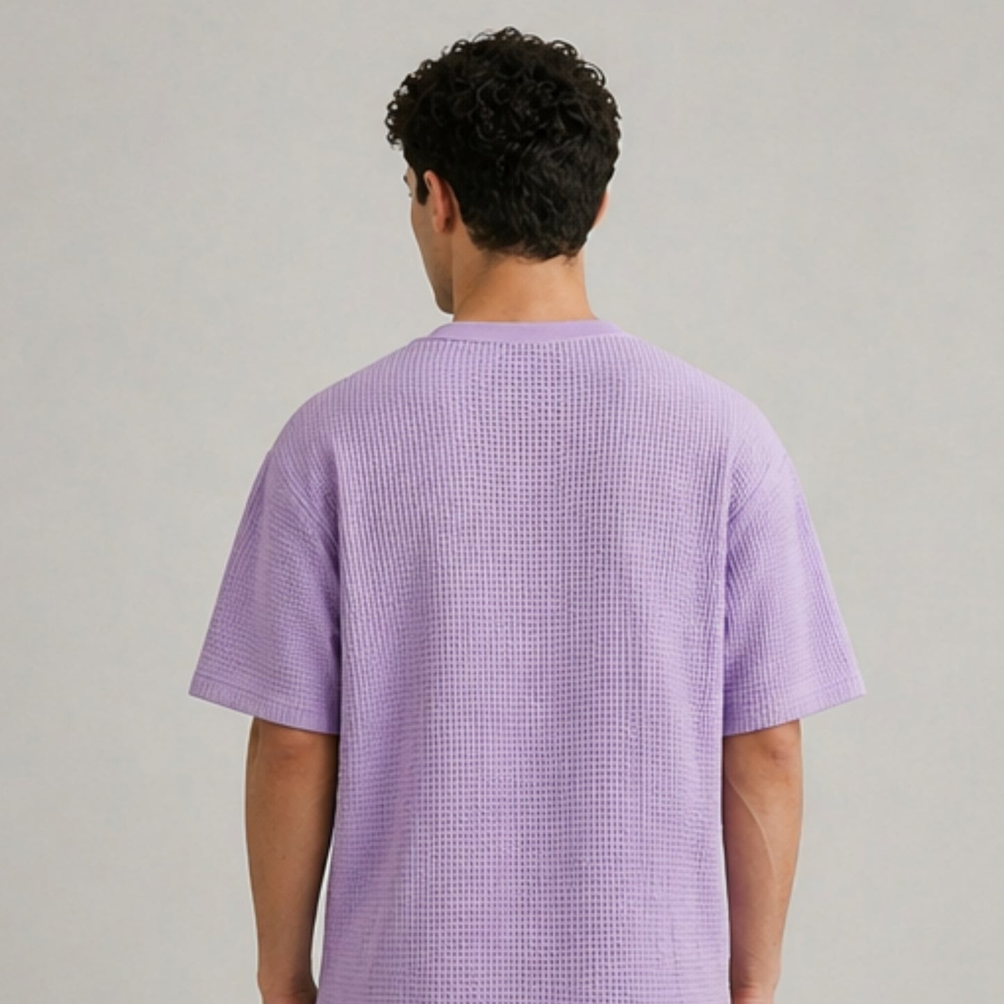Waffle Boxy Fit Tee Under ₹699 | Lavender