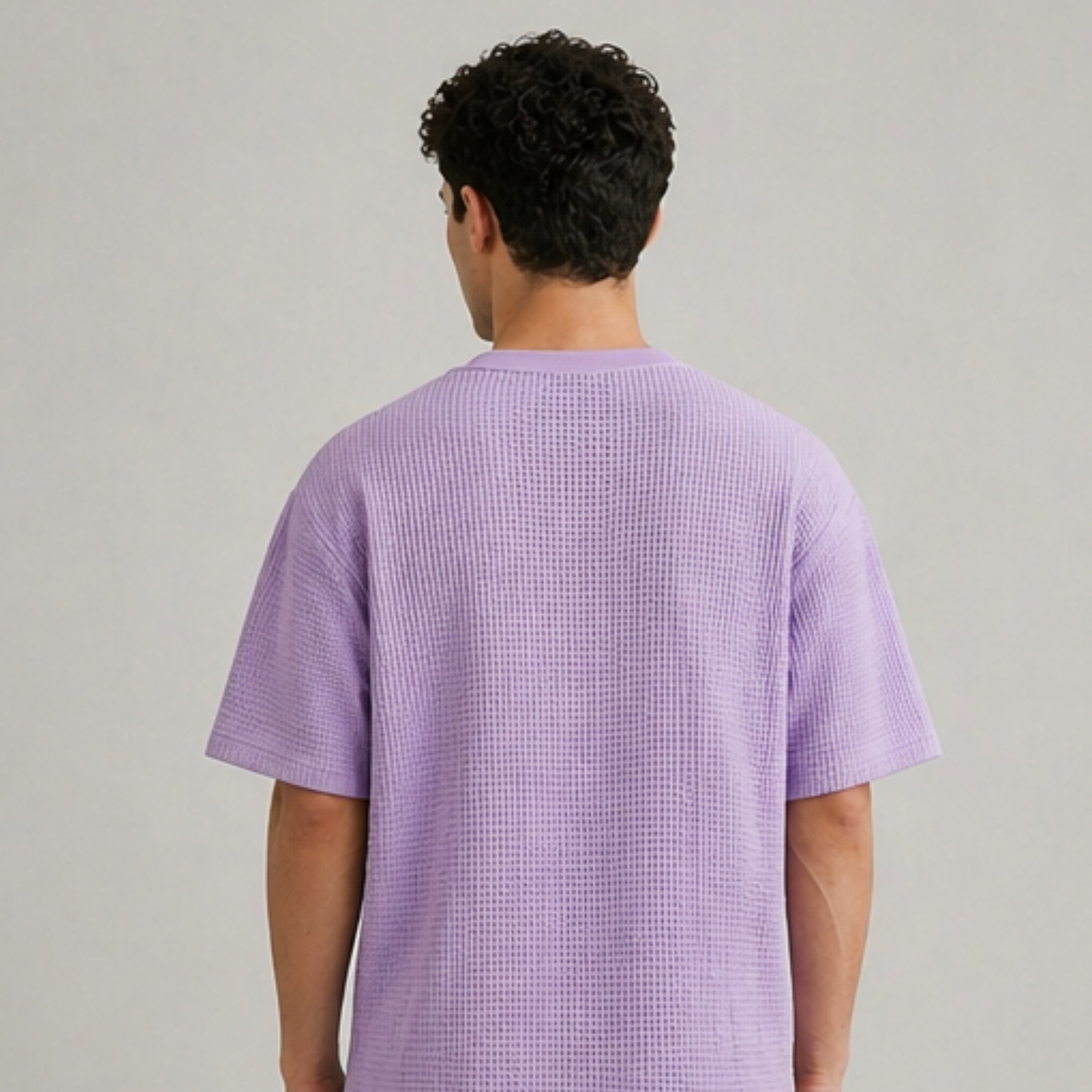 Waffle Boxy Fit Tee Under ₹699 | Lavender
