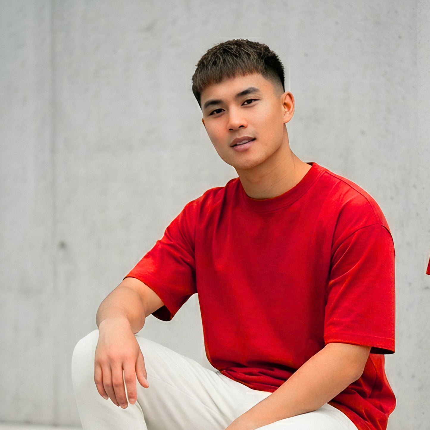 Cotton  Boxy Fit T-Shirt-Maroon