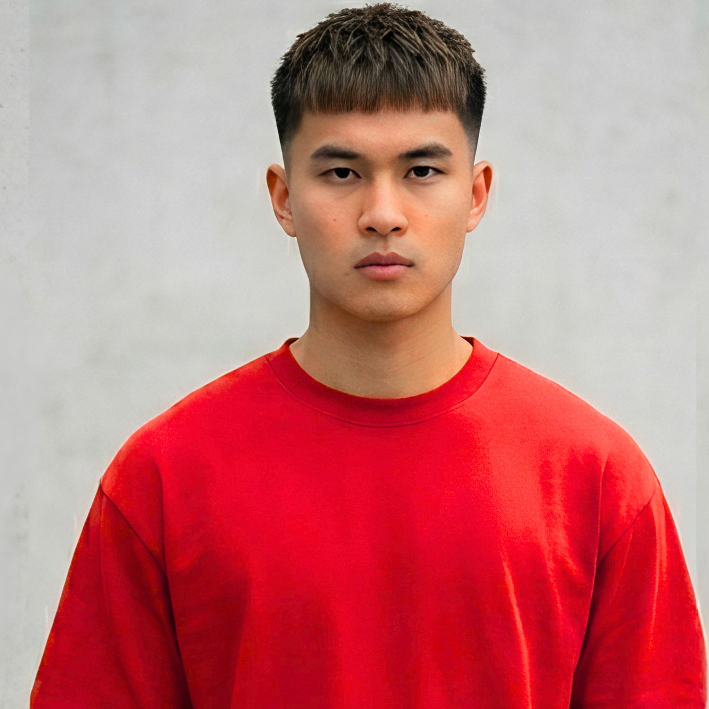 Cotton Boxy Fit T-Shirt - Red