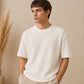 Waffle Boxy Fit Tee Under ₹699 | White