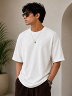Waffle Boxy Fit Tee Under ₹699 | White
