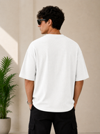 Waffle Knit Boxy Fit Tee Under ₹699 | White