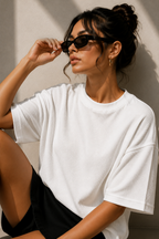 Waffle Boxy Fit Tee Under ₹699 | White Color