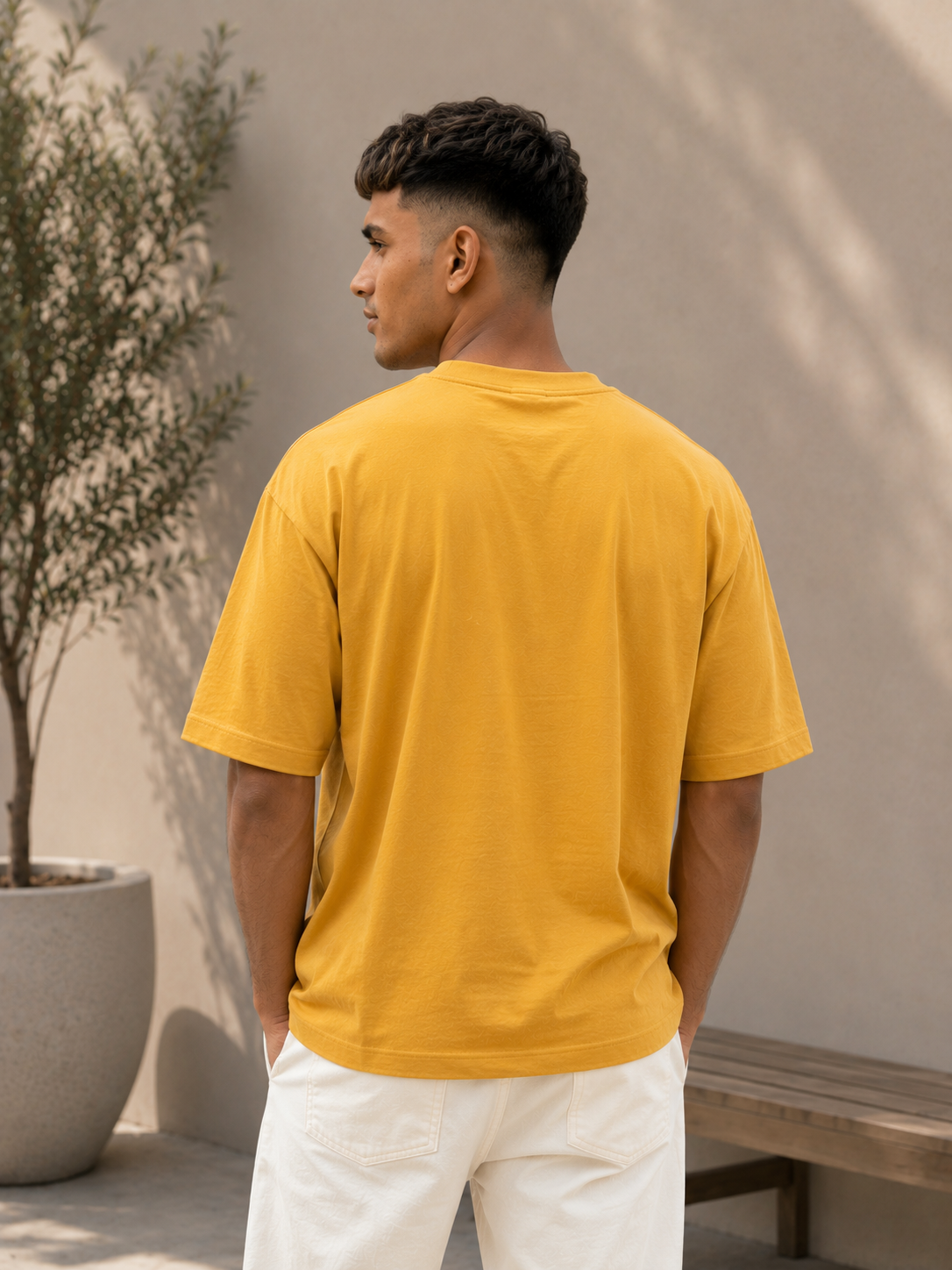 Cotton Boxy Fit T-Shirt - Mustard Yellow