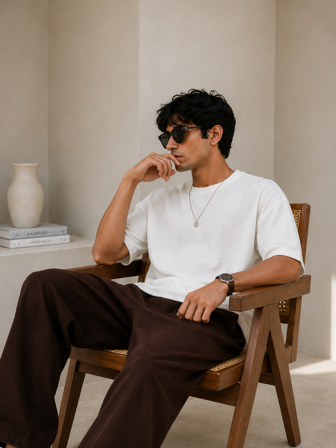 Waffle Boxy Fit Tee Under ₹699 | White