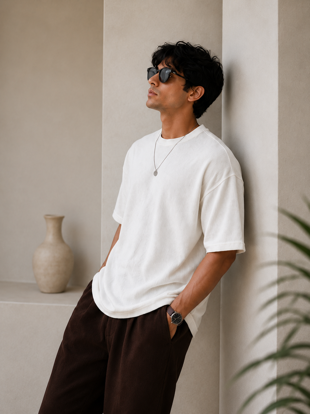 Waffle Boxy Fit Tee Under ₹699 | White