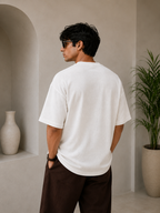 Waffle Boxy Fit Tee Under ₹699 | White